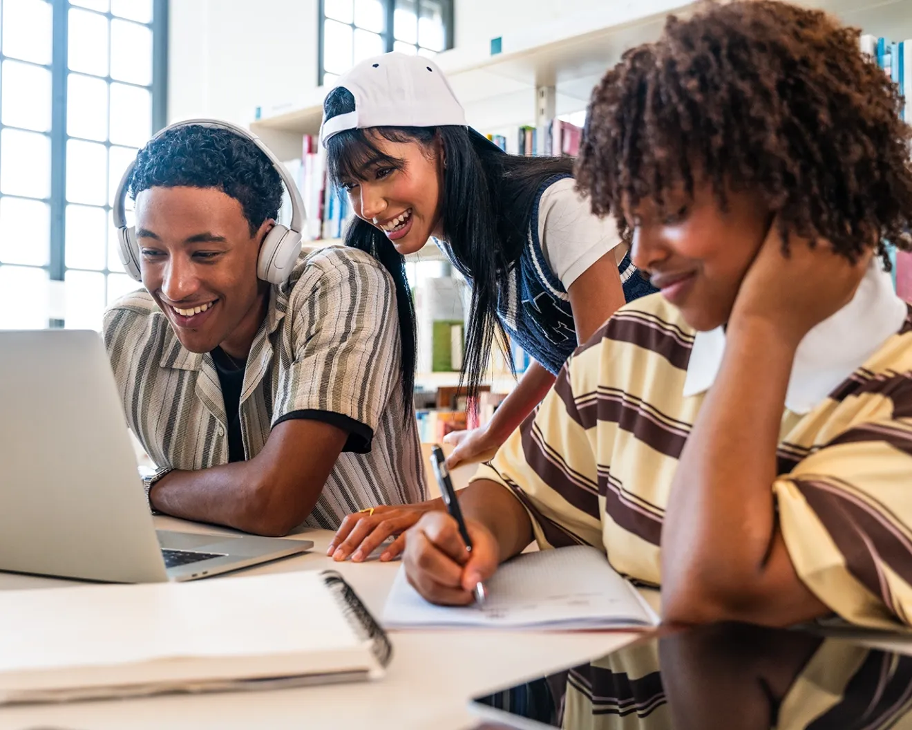 Group of young students preparing for IELTS